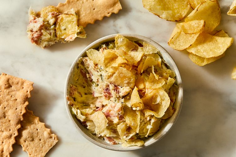 FOOD52's Ham Sandwich Butter paired with potato chips and crackers