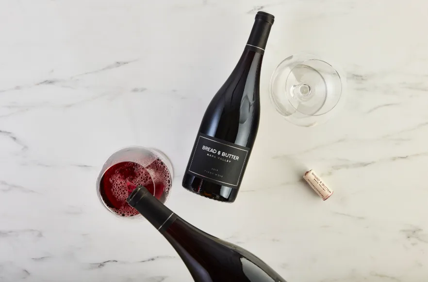 Los Carneros Pinot Noir pouring into glass